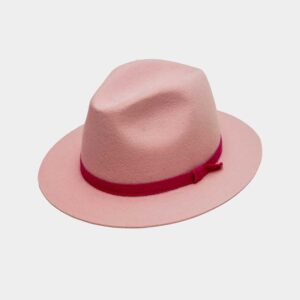 Fedora hat with black and pink band